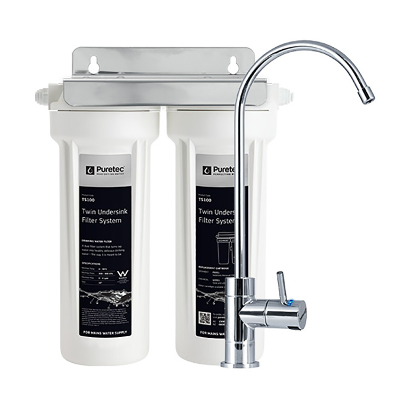 Puretec TS100 Twin Undersink Water Filter Systems High Loop LED Faucet