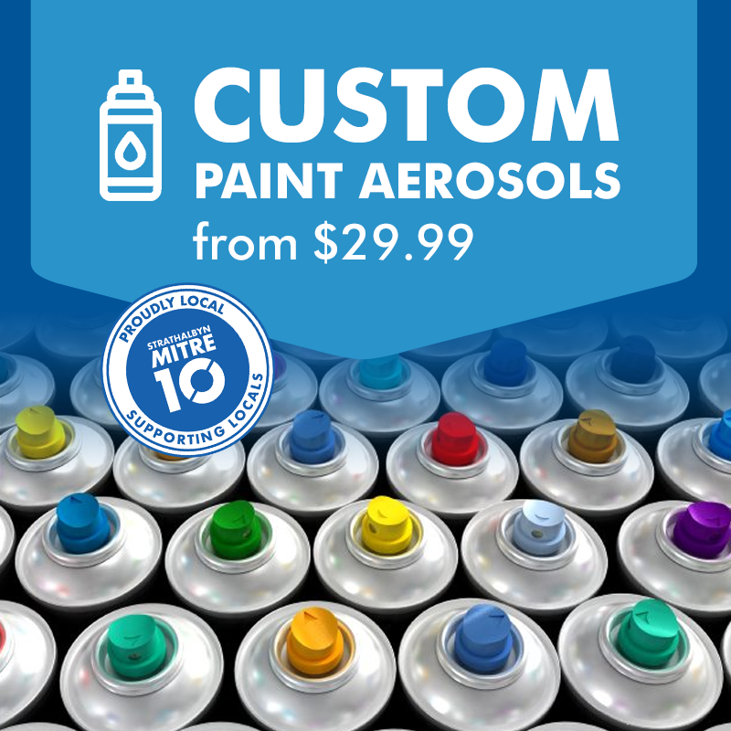 Custom Paint Spray Cans Strathalbyn Mitre 10